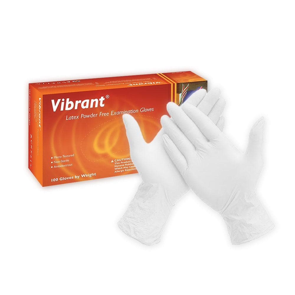 Vibrant Latex Powder Free Gloves 100/BOX