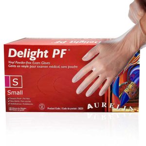 Delight Vinyl Powder Free Gloves 100/BOX