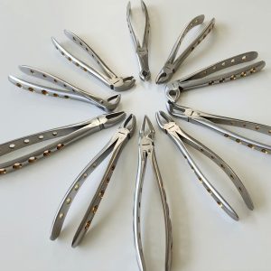 Extracting Forceps British/ European / Handle with Gold Hole Set of 10