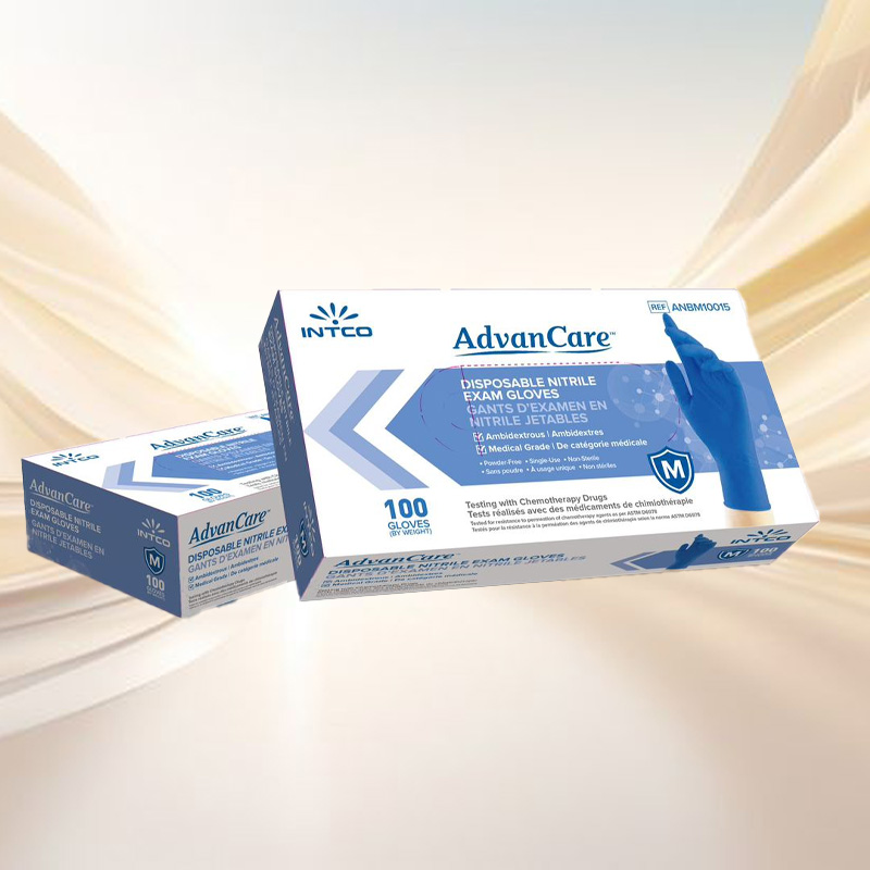 AdvanCare Blue Nitrile Powder Free Gloves/ 1 case (10 Boxes)