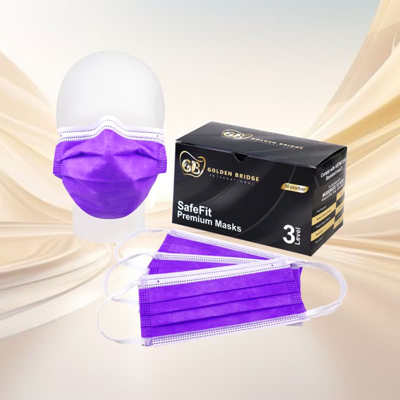 Astm Level 3 Masks, Premium Extra Soft Fabric/ Special 3 Folds, special 4 layers, BFE ≥ 98%, with Special 6mm White Flat Earloop/ 50 Pcs /Box
