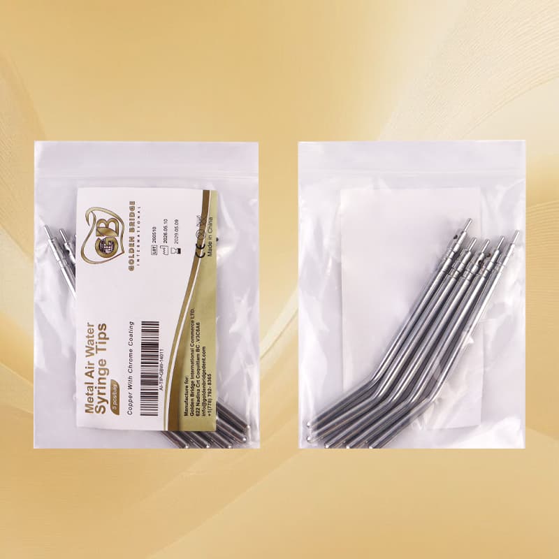 Metal Air Water Syringe Tips/ "Standard/,Copper with Chrome Coating/ 5 Pcs/Bag"