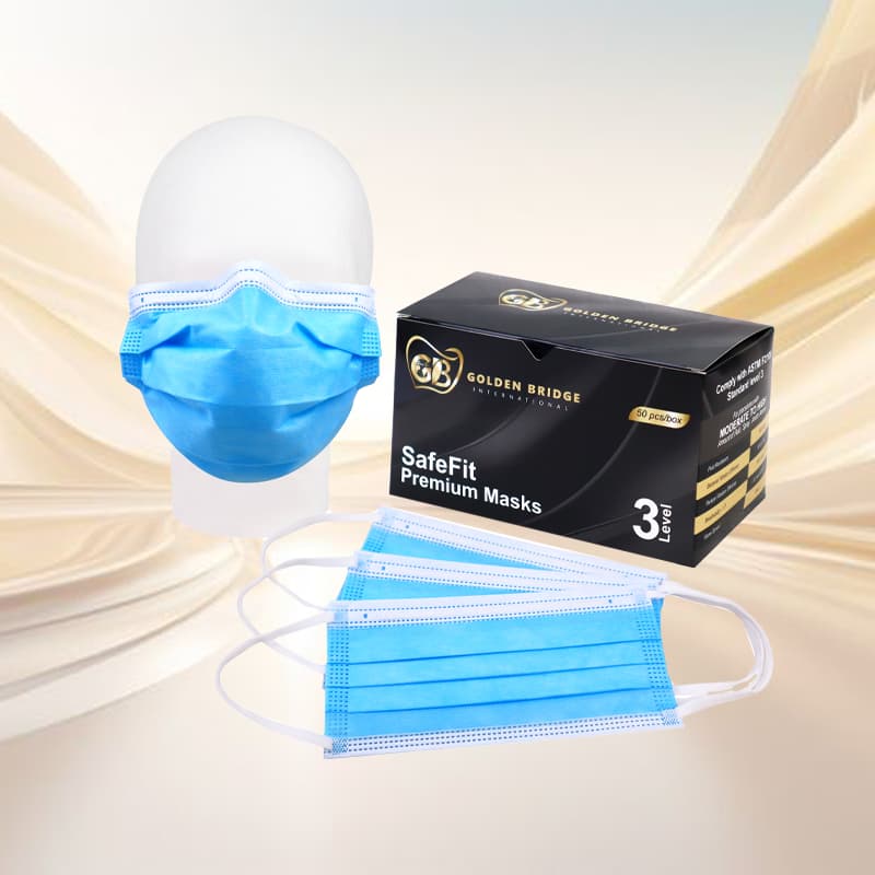 Astm Level 3 Masks, Premium Extra Soft Fabric/ Special 3 Folds, special 4 layers, BFE ≥ 98%, with Special 6mm White Flat Earloop/ 50 Pcs /Box