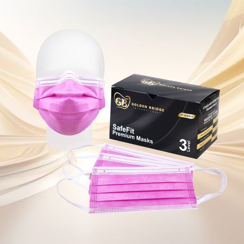 Astm Level 3 Masks, Premium Extra Soft Fabric/ Special 3 Folds, special 4 layers, BFE ≥ 98%, with Special 6mm White Flat Earloop/ 50 Pcs /Box
